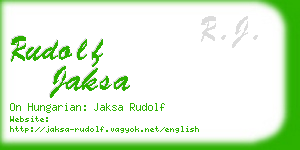 rudolf jaksa business card